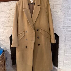 H&M coat, double breasted camel